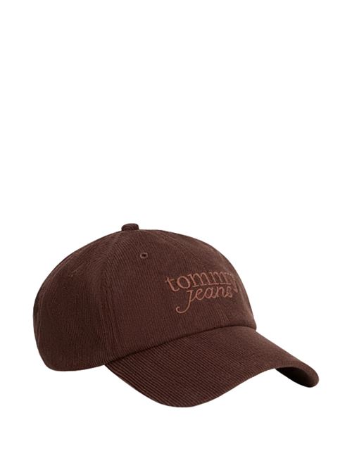 Cappellino in velluto a coste marrone Tommy Jeans | AW0AW17908GS7